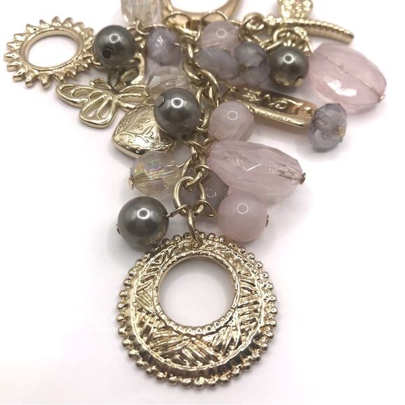 Gold and Pink Charm Keychain - Picture 3 of 6